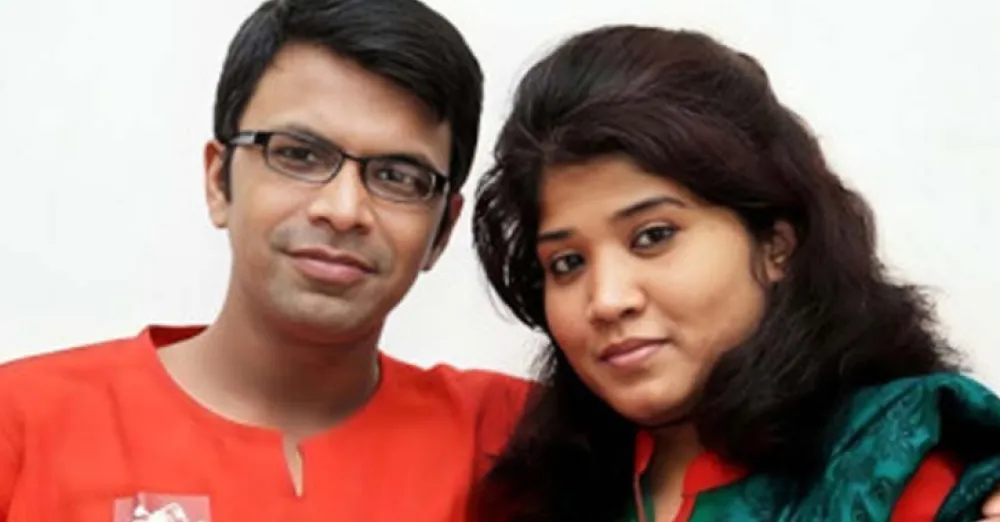 Journalist couple Sagar Sarowar and Meherun Runi. File Photo
