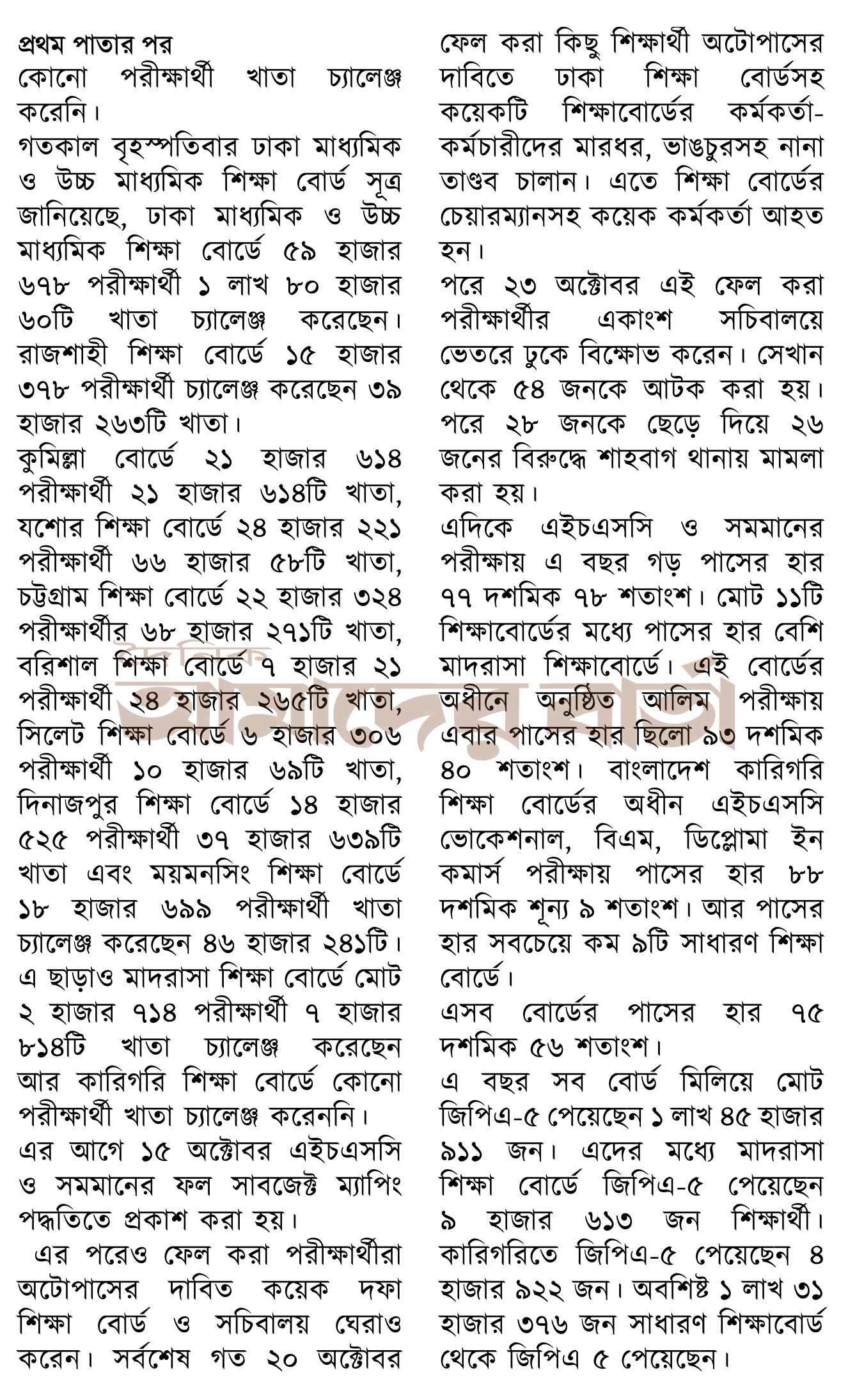 প্রায় দুই লাখ এইচএসসি পরীক্ষার্থীর পাঁচ লাখ খাতা চ্যালেঞ্জ