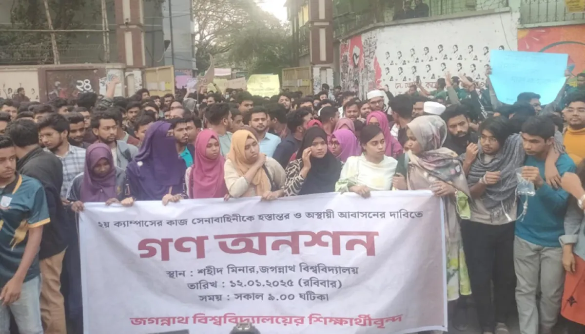 Jnu hunger strike students march towards the secretariat