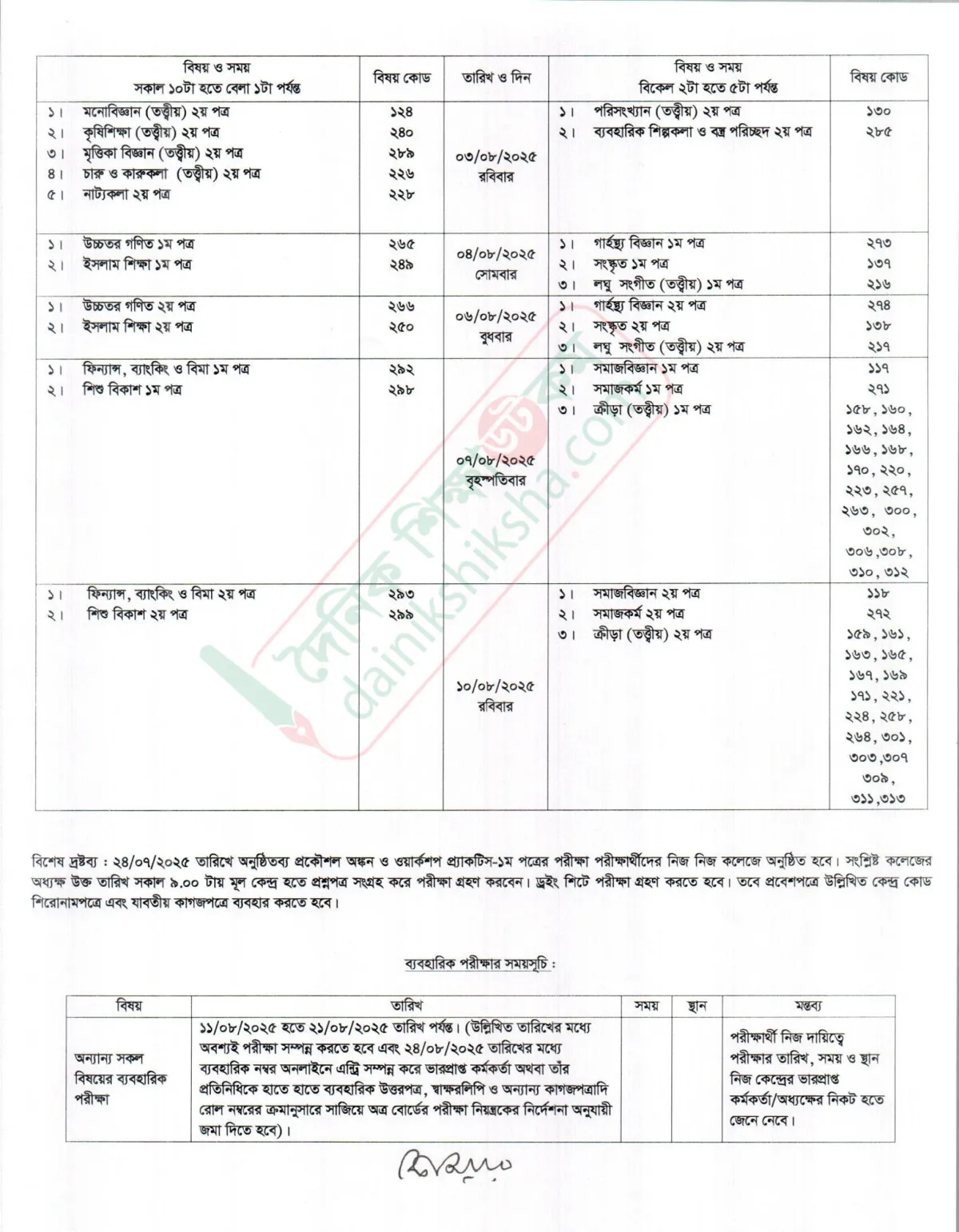 এইচএসসি পরীক্ষা শুরু ২৬ জুন, রুটিন প্রকাশ