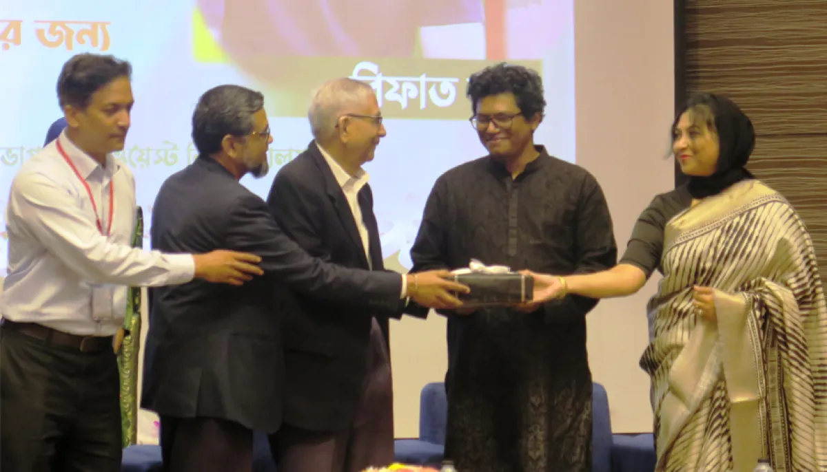 Ewu felicitates avra co founder rifat nabi