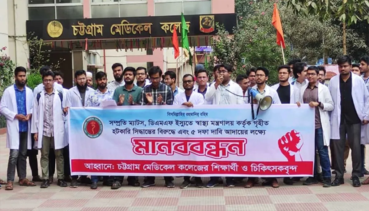 The strike of intern doctors is going on for the second day in chittagong