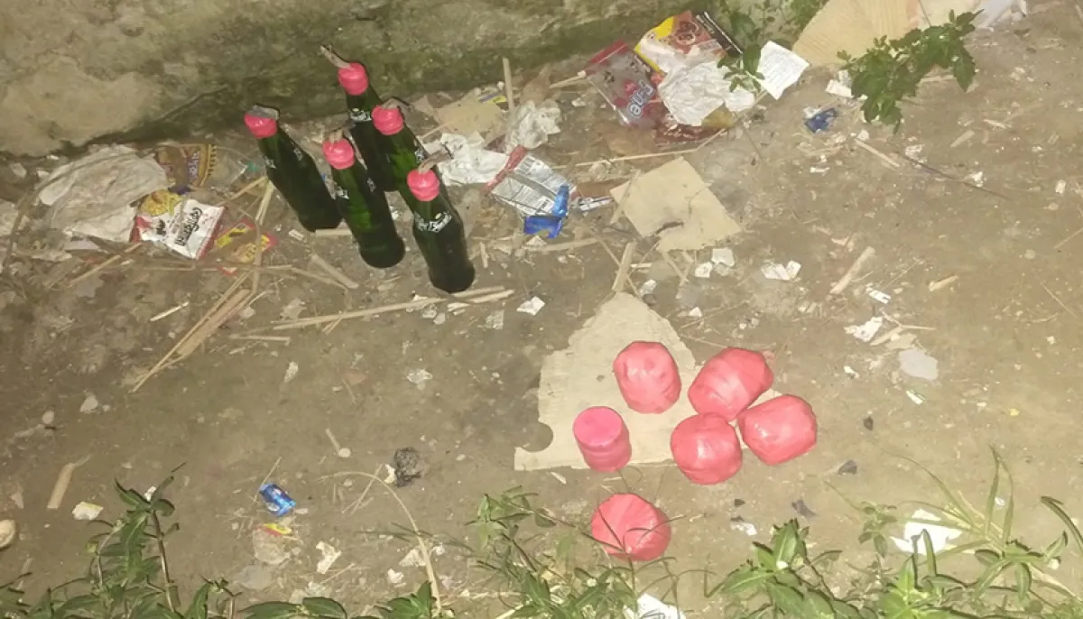 Petrol bomb recovered from school premises in pabna