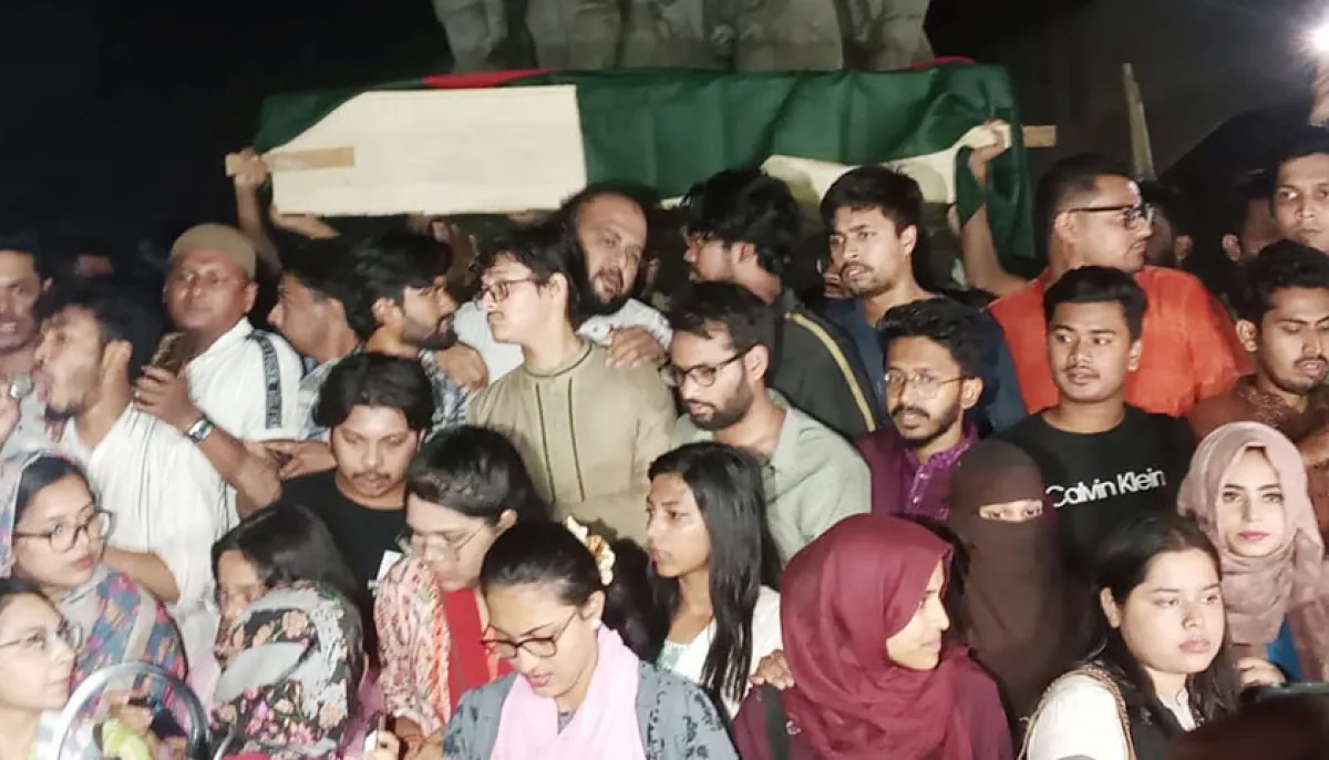 Asias funeral procession and coffin held in du