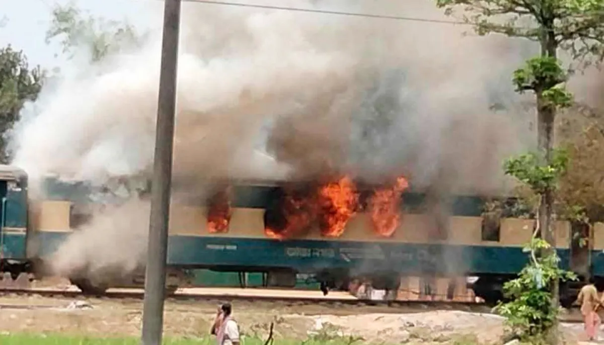 Commuter train catches fire train services on dhaka mymensingh route suspended