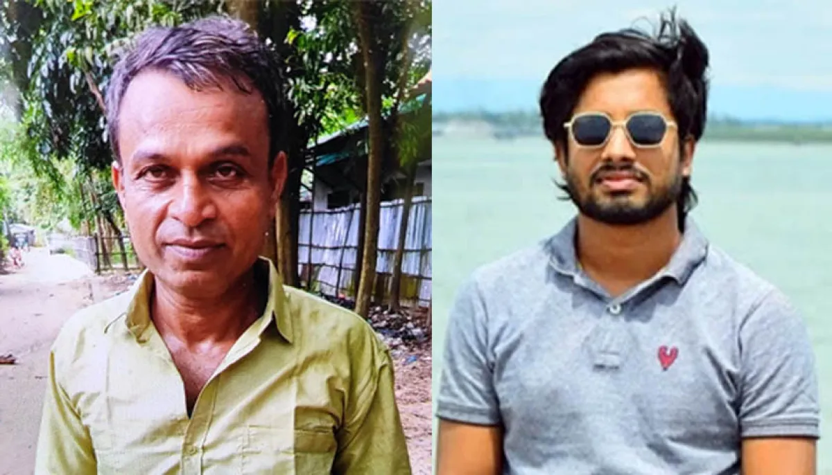 নিহত বিএনপি নেতা রশিদ ও অভিযুক্ত নিষিদ্ধ ছাত্রলীগ নেতা অমিতাব। ছবি: সংগৃহীত