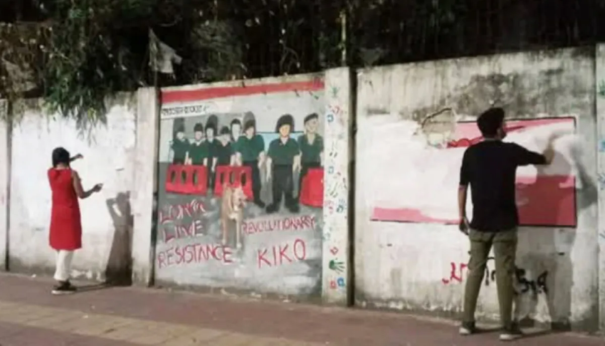Student union removes graffiti from july uprising