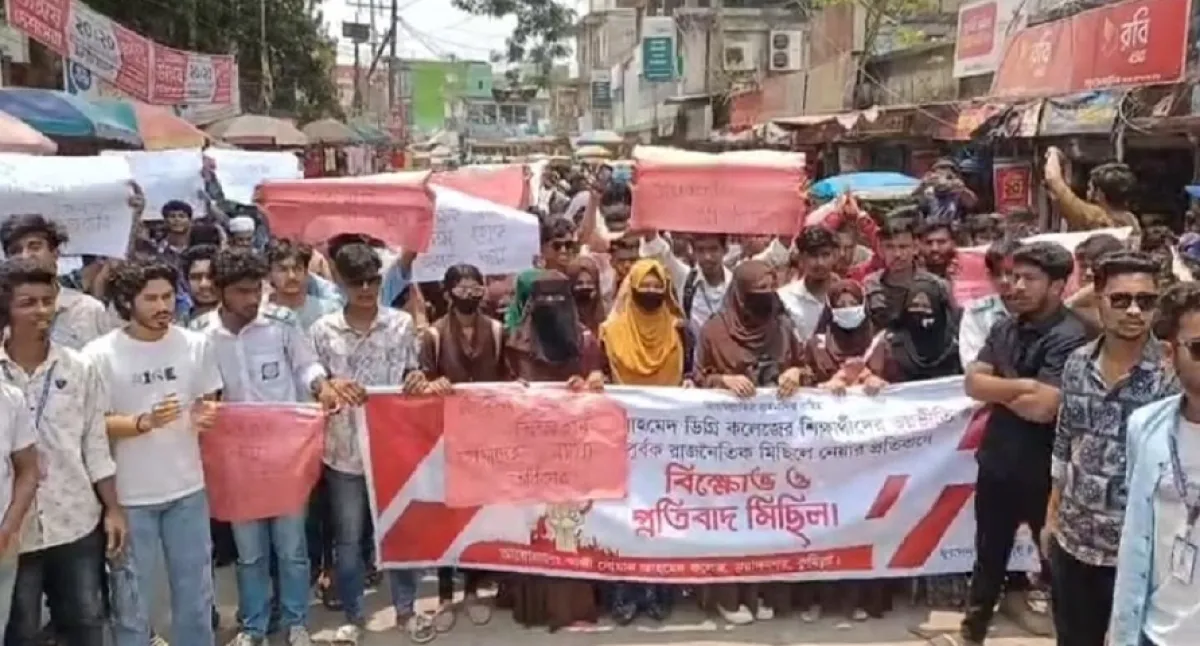 Allegations of students being forcibly taken to political marches counter march