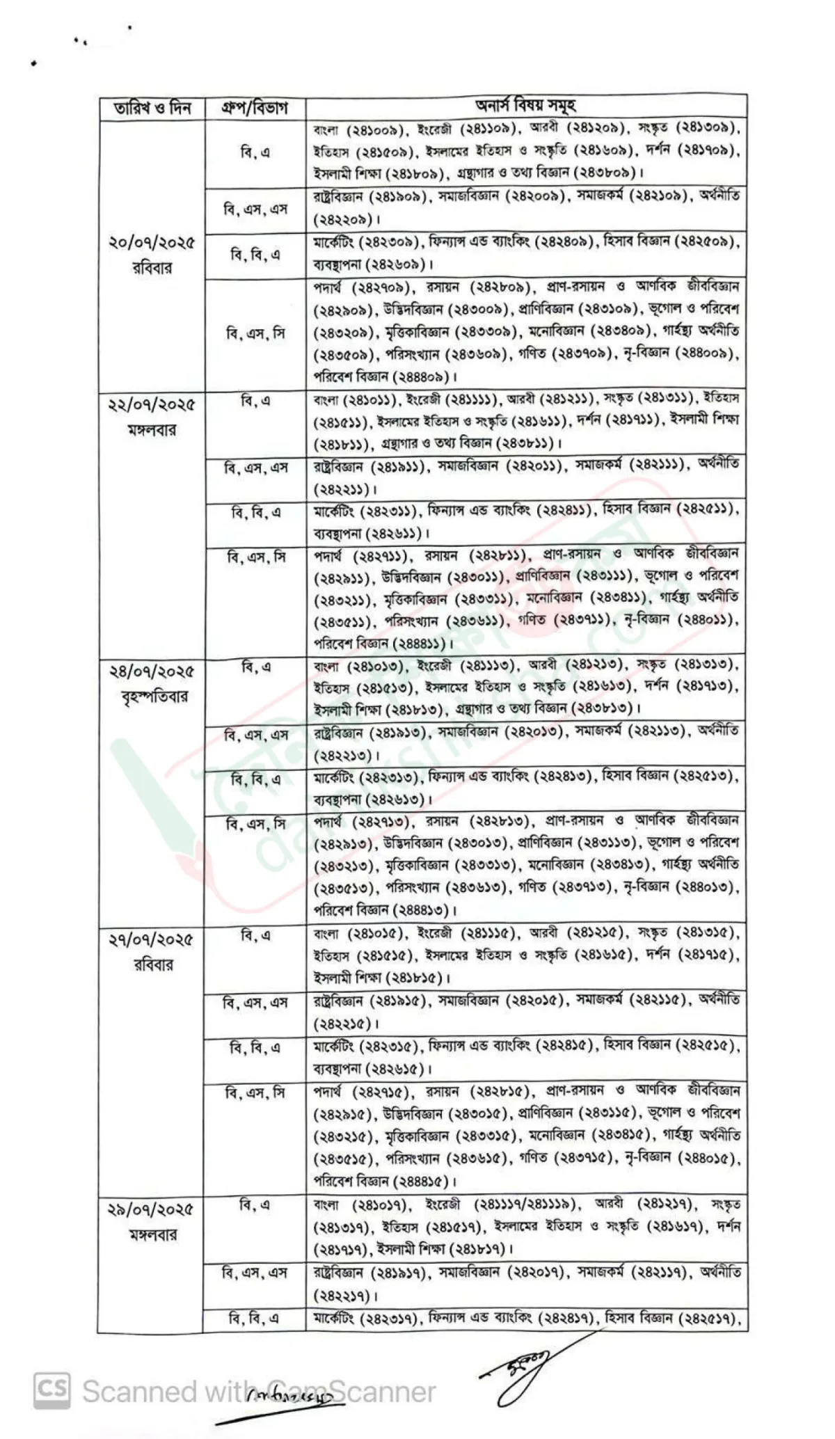 অনার্স চতুর্থ বর্ষের পরীক্ষা শুরু ৮ জুলাই