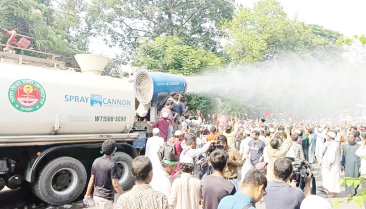 What dncc administrator said about water spray at rally