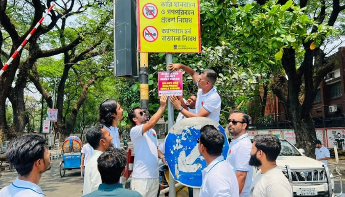 Chhatra dal initiative to resolve traffic congestion at du