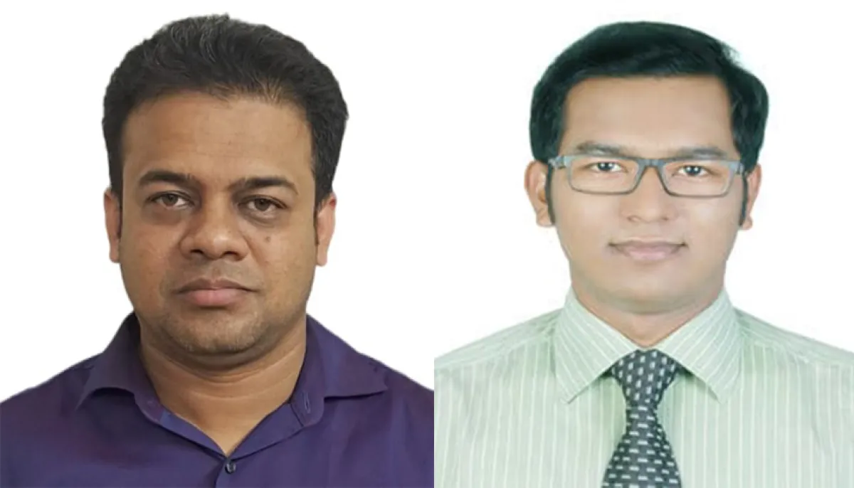 সভাপতি মো. খোরশেদ আলম ও সাধারণ সম্পাদক ছোটন চন্দ্র রায়। ছবি : দৈনিক শিক্ষাডটকম