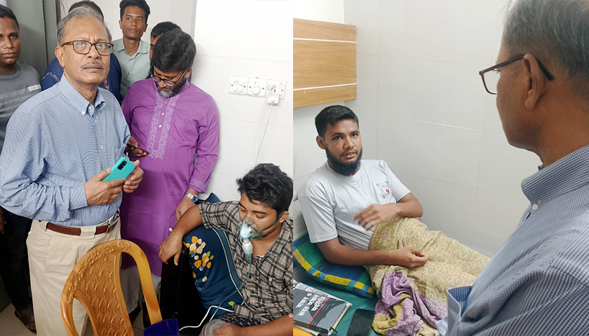 আহত শিক্ষার্থীদের দেখতে হাসপাতালে জবি উপাচার্য | বিশ্ববিদ্যালয় নিউজ 