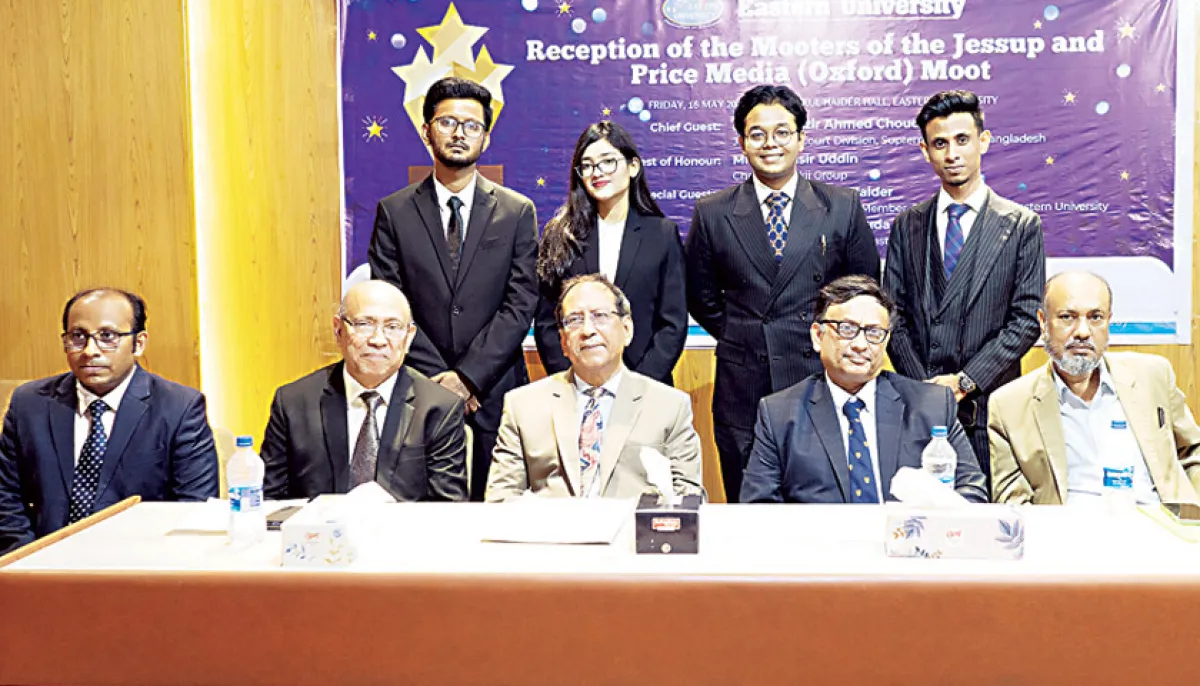Eu students felicitated for success in 2 moot court competitions