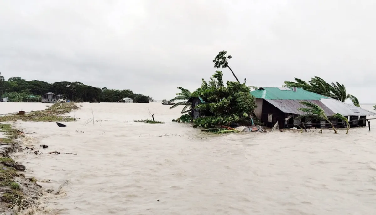 Coastal flooding due to deep depression
