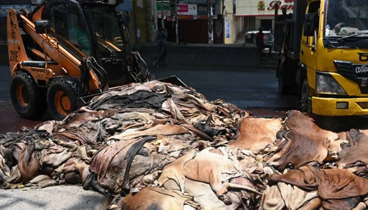 Anger expressed by throwing skins on the streets in chittagong