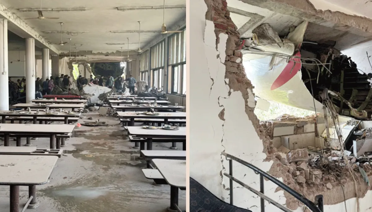 Plane crashes into medical college dormitory in india