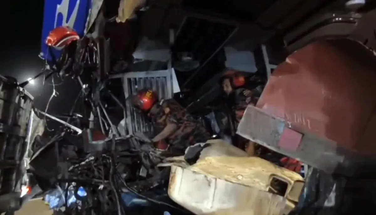 Two killed in bus truck collision on padma bridge