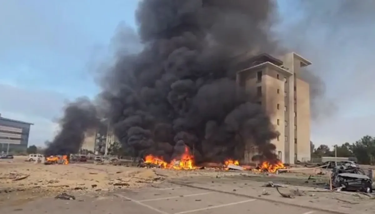 Fire burns near microsoft building in southern israel