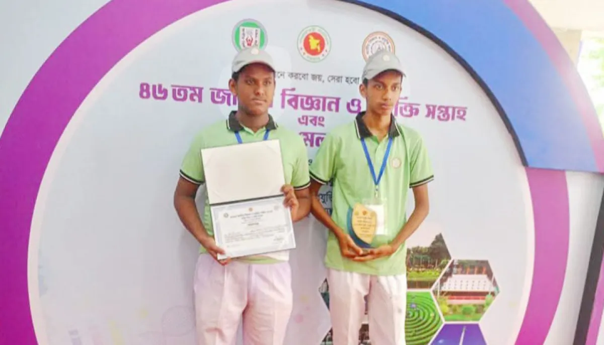 Two kaukhali students place third at national level in science fair