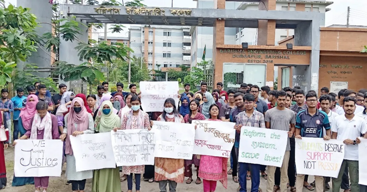 Students protest over exam routines amid shutdown