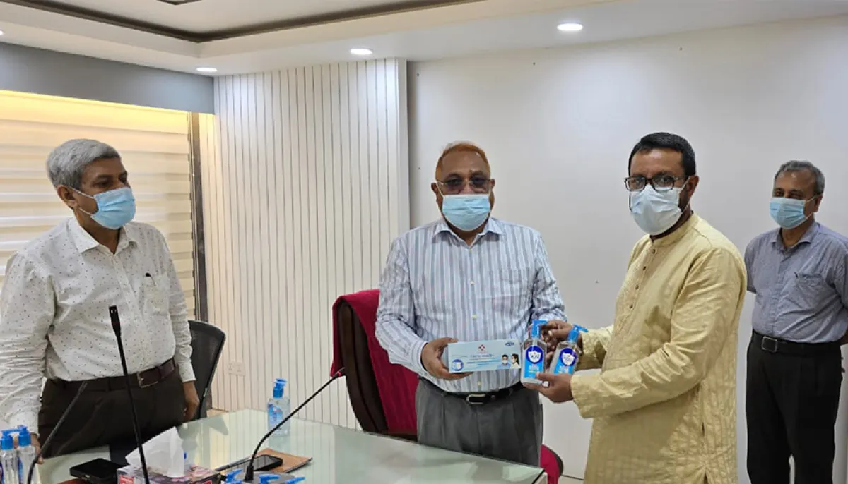 Distribution of health protection materials to prevent coronavirus in sikri