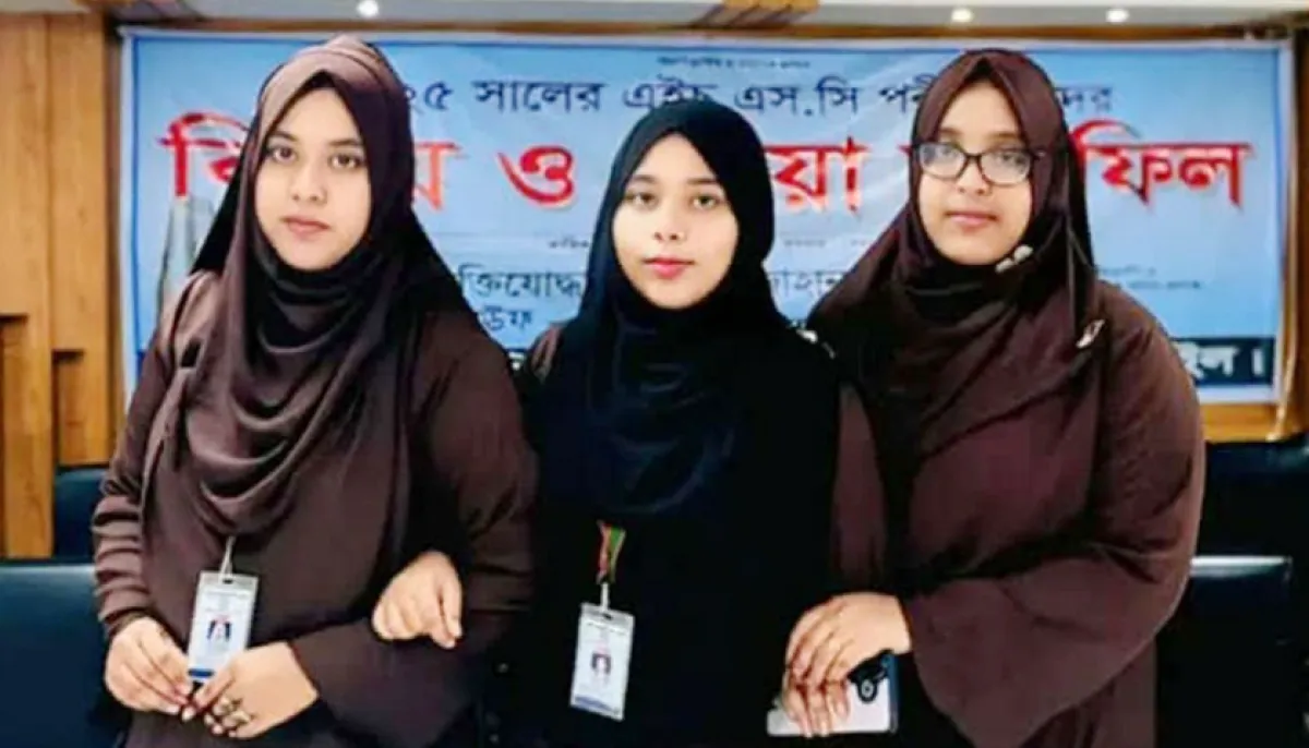 Triplets of twin sisters sit for hsc exams together
