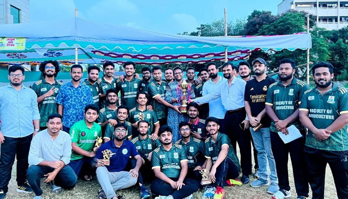 Faculty of agriculture wins title in inter faculty cricket at shekruvi