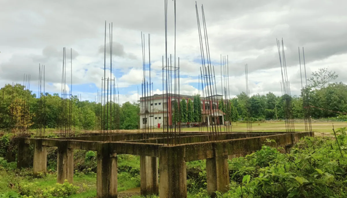Contractor disappears after abandoning college building construction