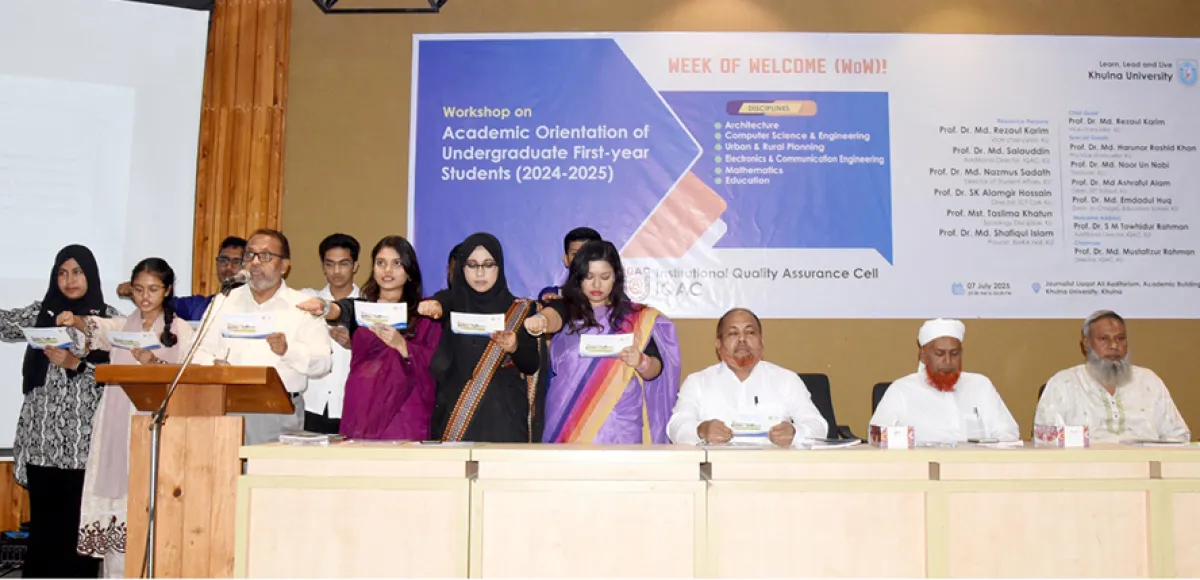 Freshmen students take oath against drugs and ragging in khubi