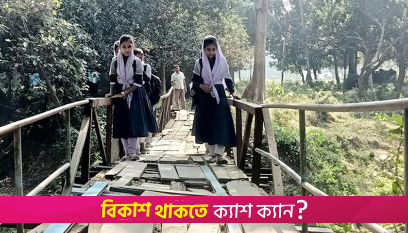 স্কুলে যেতে ভাঙা সেতু দিয়ে পার হয় ১৩০০ শিক্ষার্থী | স্কুল নিউজ 
